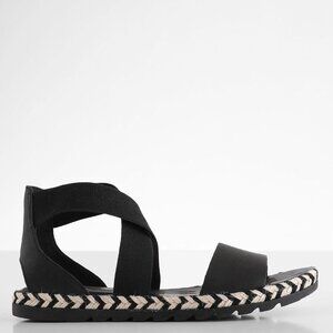 Sorel Women's Black Ella II Braided Jute Slip-On Gladiator Sandal Size 7